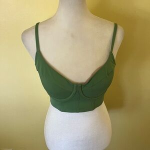 Lines Aqua Green Women's Bikini Top Size Small